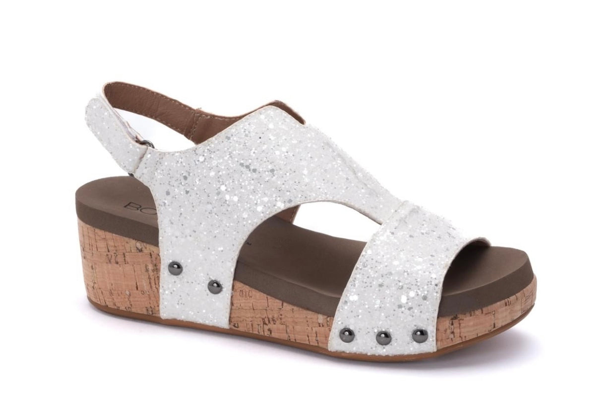 CORKYS WHITE GLITTER SANDAL