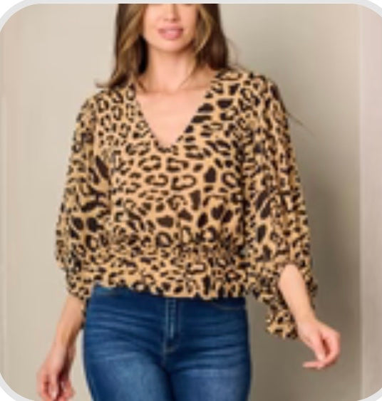 CHEETAH PRINT SHORT TOP