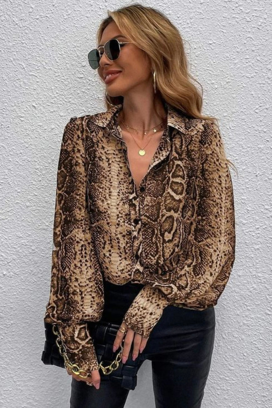 Snakeskin Print Top