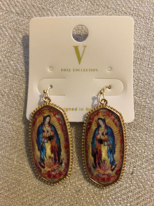 Gold Virgin Earrings